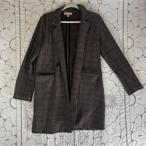 PHILOSOPHY Plaid Black and Tan Women's Coat Peacoat Trench small Lightweight